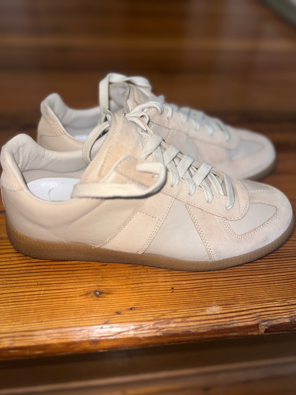 Maison Martin Margiela Beige and Cream Low-Top Sneakers